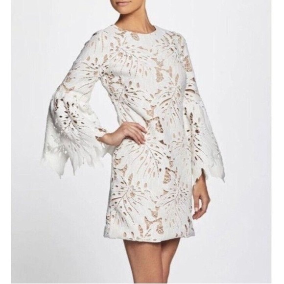 dress the population dylan crochet shift dress J.Crew Women's Crochet-trim shift dress (Size X-Large)